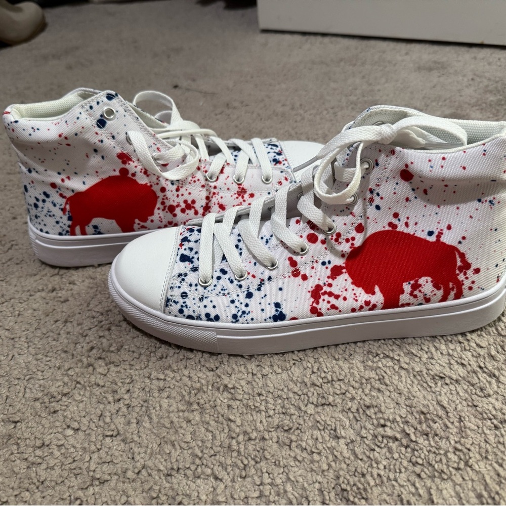 Women’s hand made Buffalo Bills shoes.